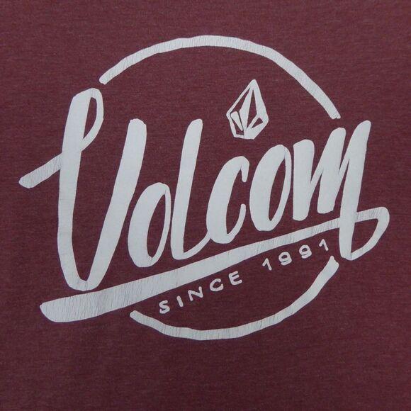 Volcom Shirt Mens Medium Red Logo Graphic Crew Neck Short Sleeve Spellout - Picture 2 of 8